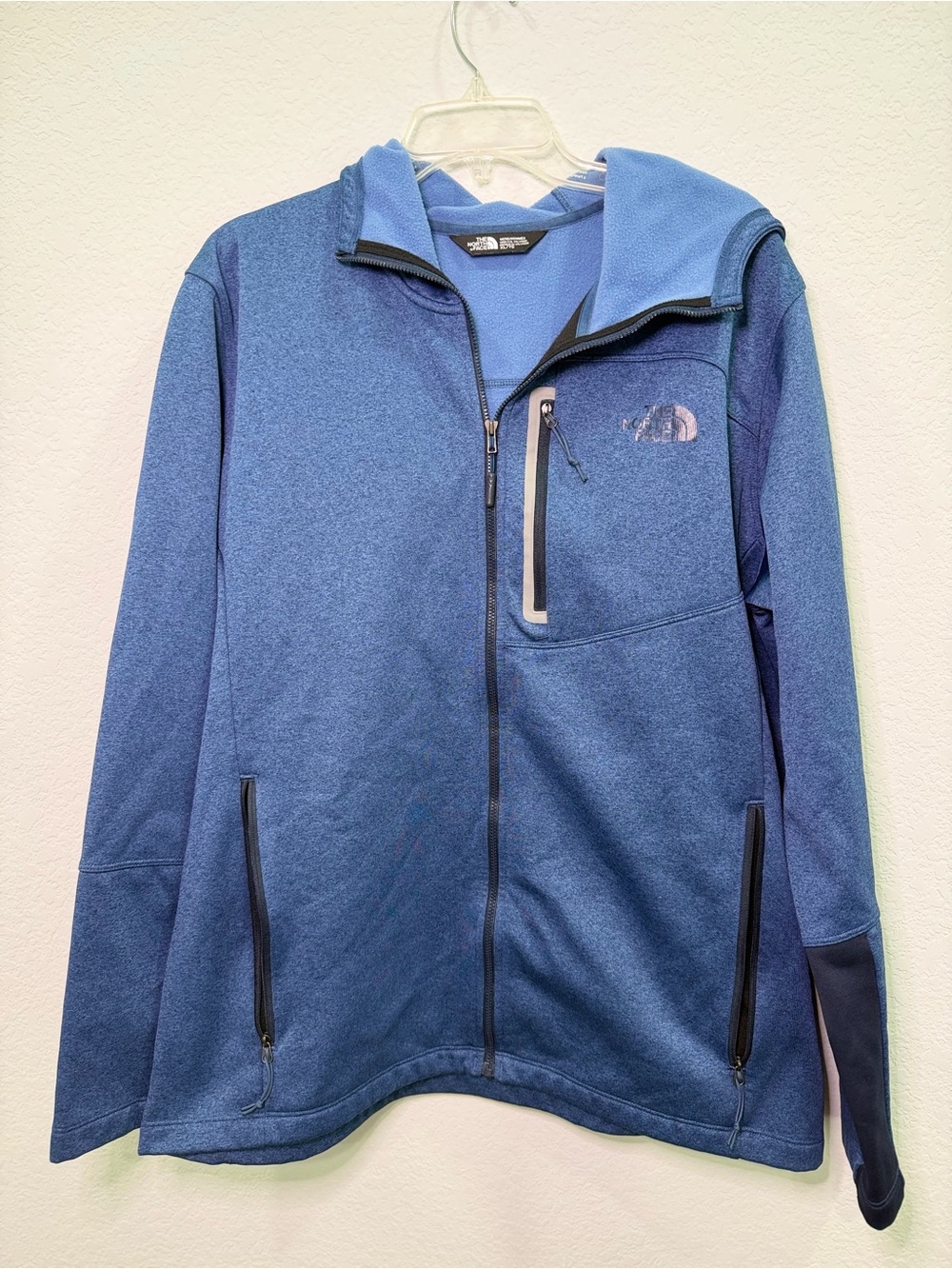 The North Face Men's Blue Full-Zip Performance Jacket with Chest Pocket